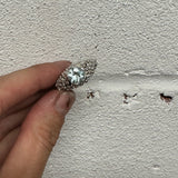 Silver ring with 8mm recycled Aquamarine