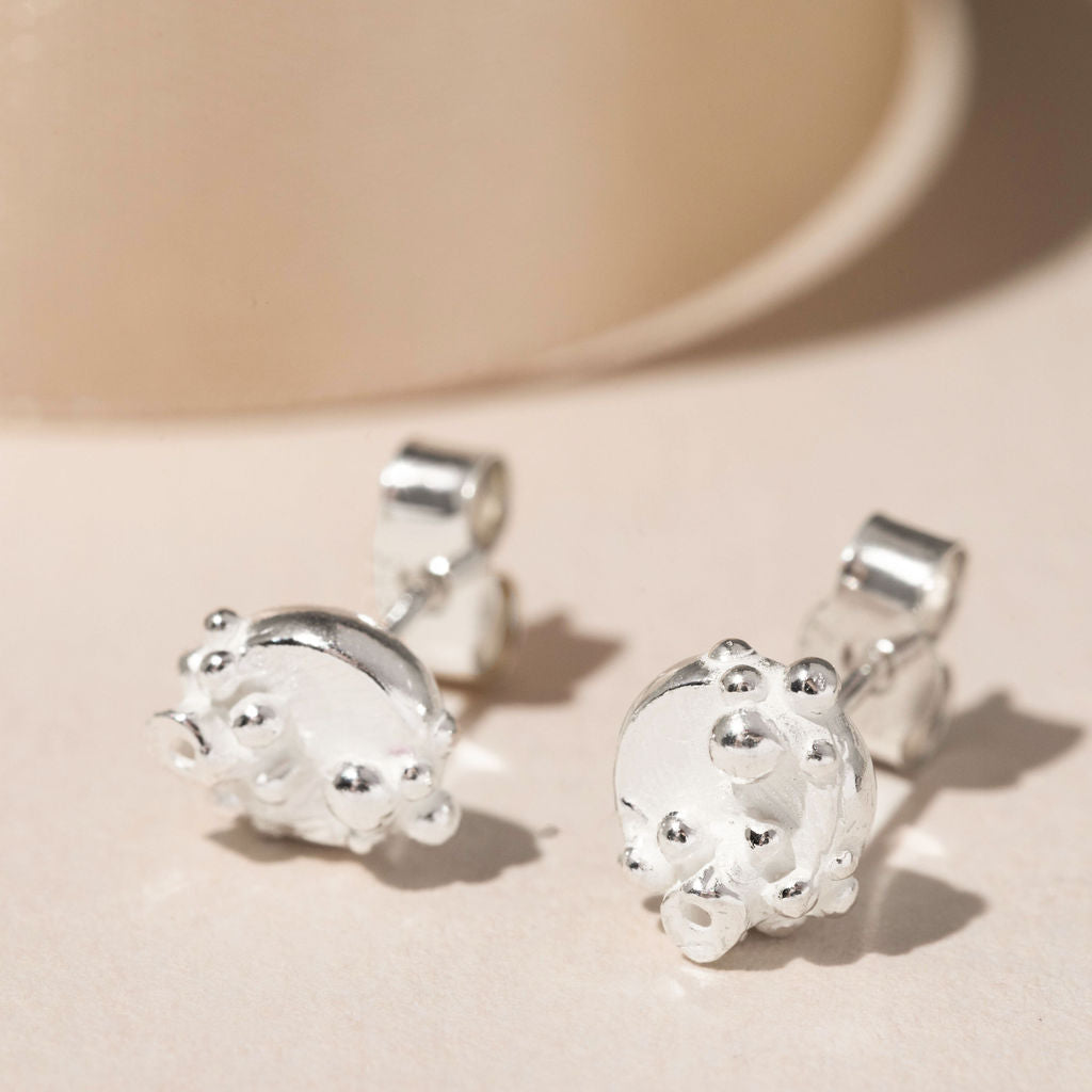 Barnacle granule stud earrings