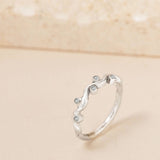Sterling Silver Ocean Shimmer Wave Diamond Ring