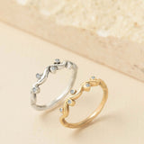 Sterling Silver Ocean Shimmer Wave Diamond Ring