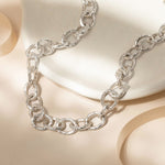 Chunky textured link chain necklace