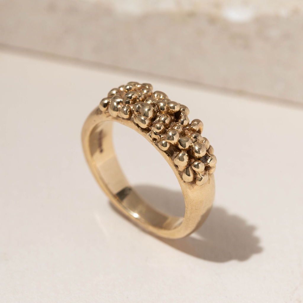 Gold granulated ring